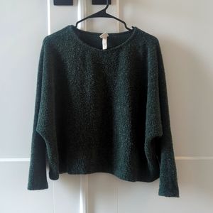 Fuzzy Dark Green H&M Sweater